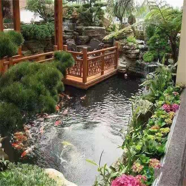 大方别墅庭院景观设计鱼池